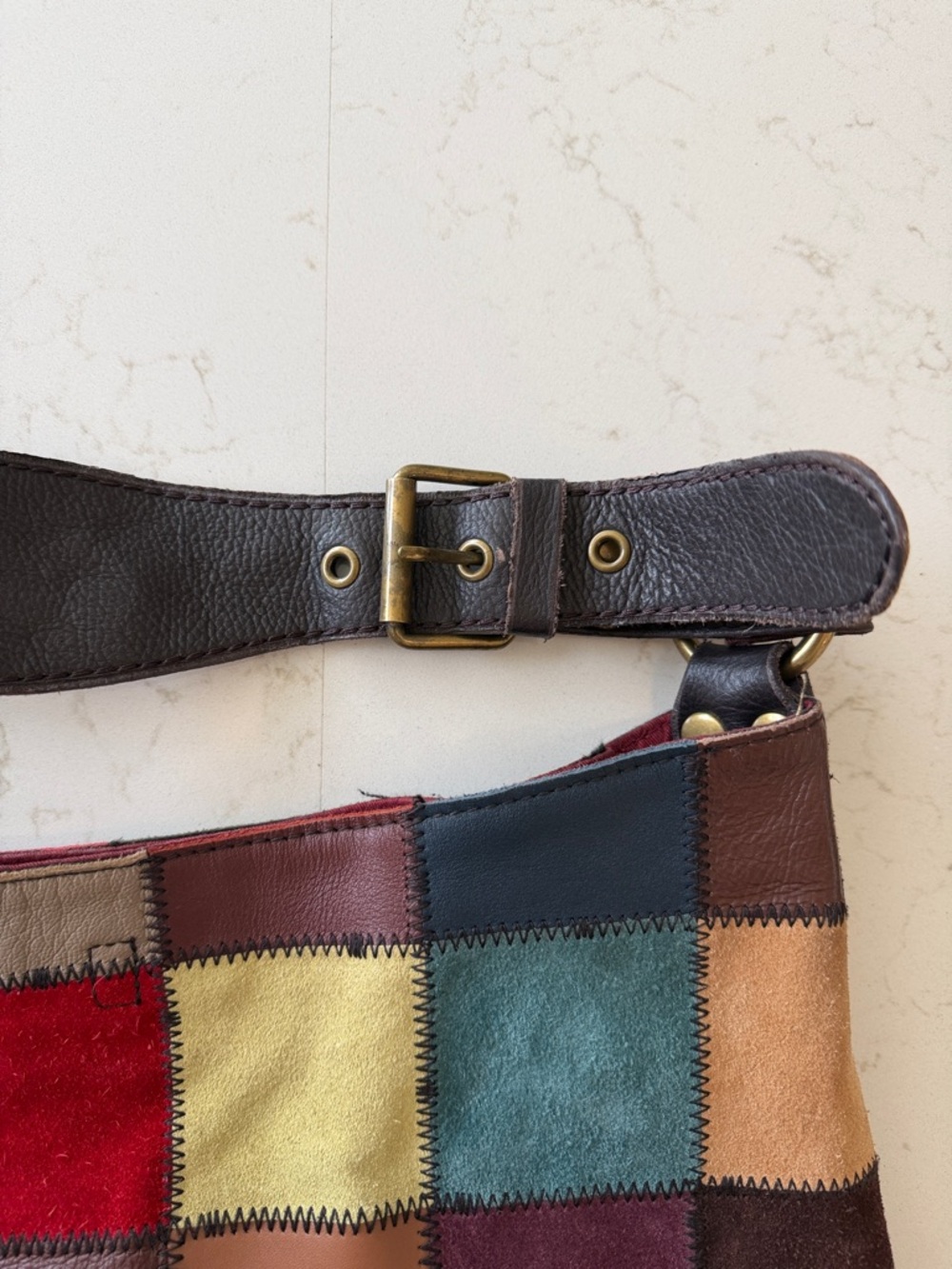 Lucky Brand Multicolor Patchwork Leather Shoulder Bag - Picture 6 of 7